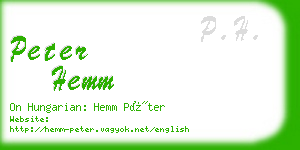 peter hemm business card